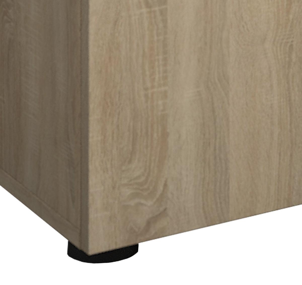 Dvoudveřová komoda Vandol Mini dub Sonoma - černá/barvy stříbra, Basics, kompozitní dřevo/plast (70/74/40cm) - Livetastic