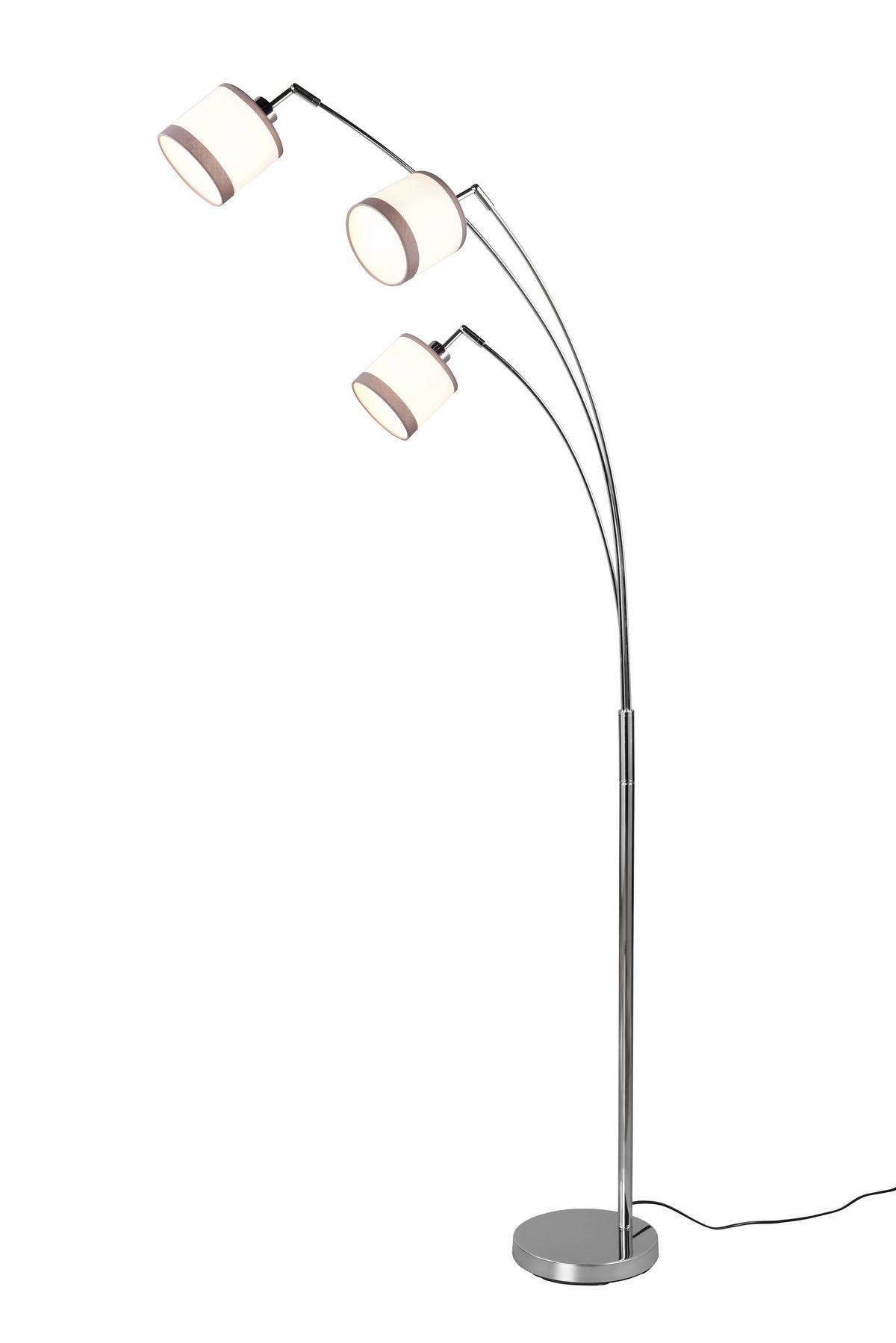 Stehleuchte R41553006 Davos - Chromfarben/Weiß, Basics, Textil/Metall (12/185cm)