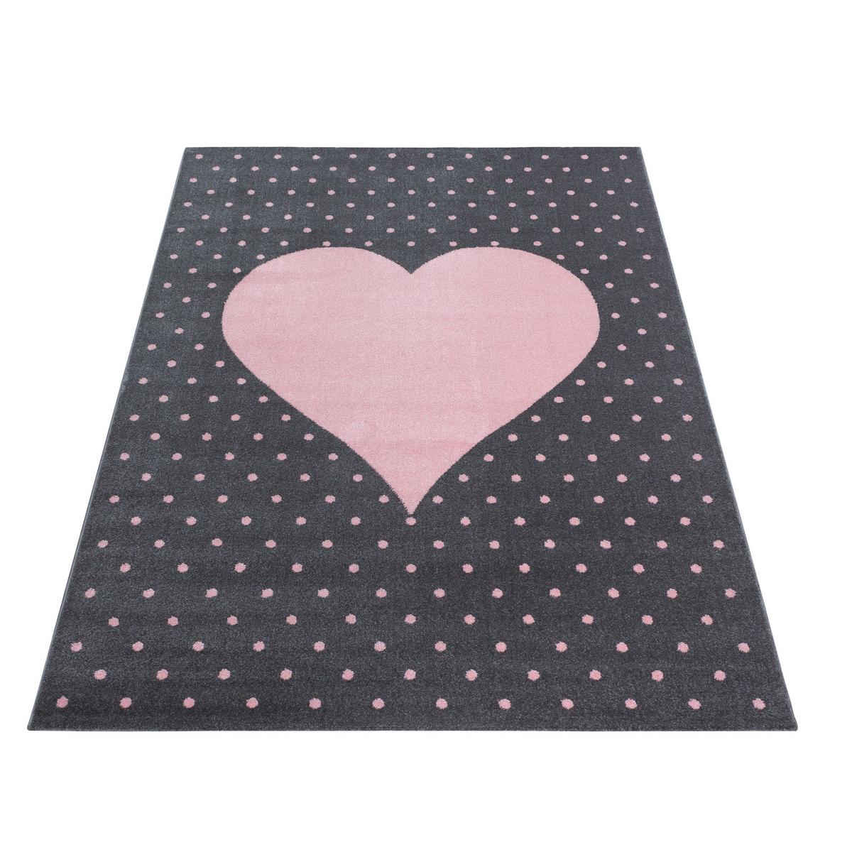 Kinderteppich Herz Pink Bambi 120x170 cm - Pink, Trend, Textil (120/170cm) - Ben'n'jen