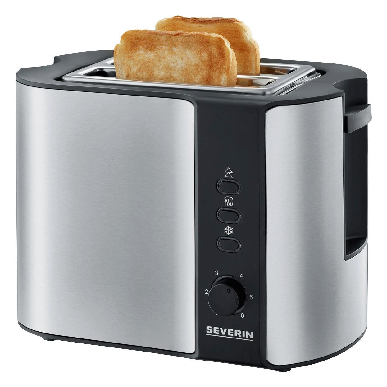 Automatik-toaster At 2589 - Silberfarben/Schwarz, MODERN, Metall (26,5/19,5/18cm) - Severin