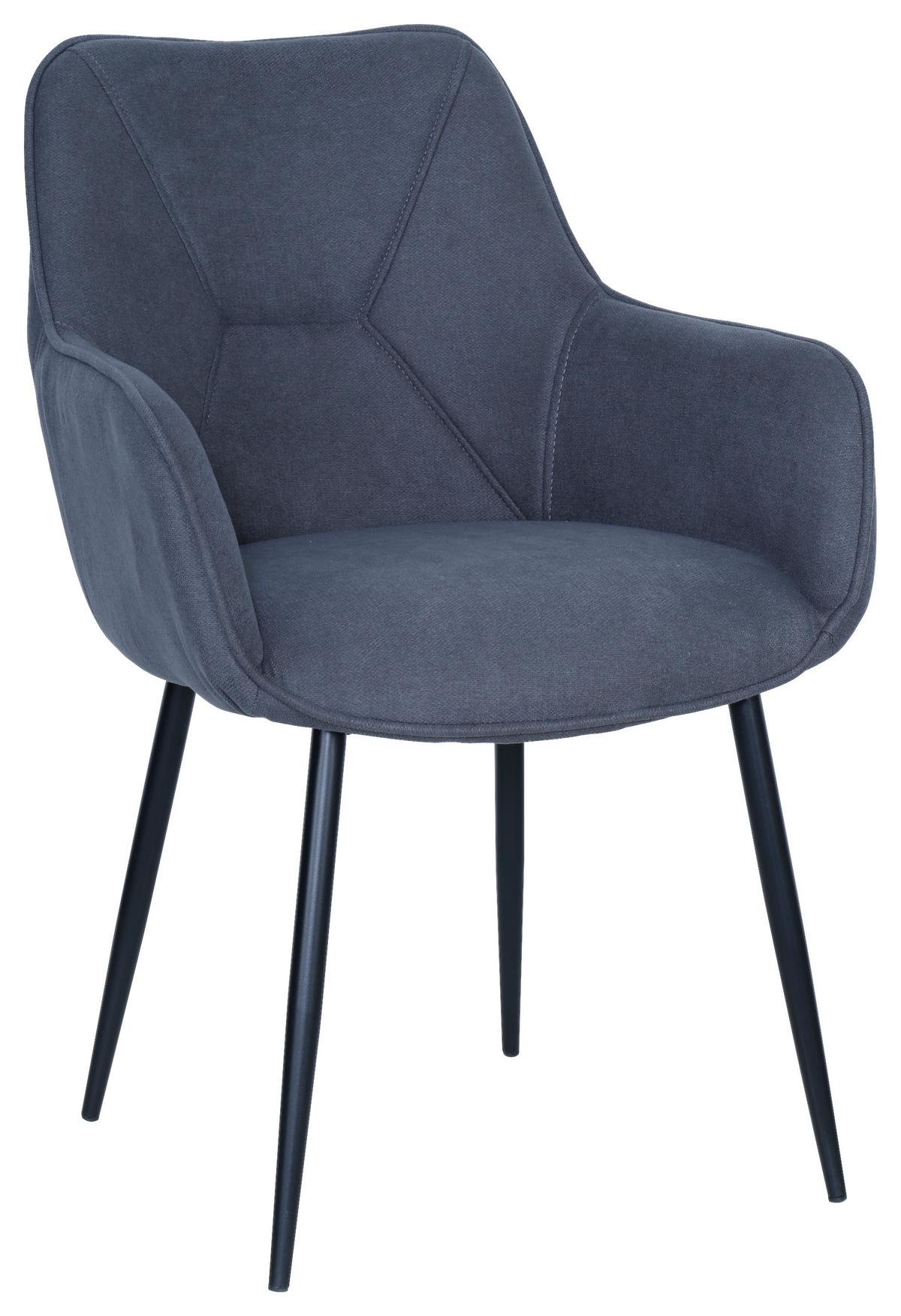 Židle s područkami šedá - šedá/černá, Moderní, kov/dřevo (57/85/60cm) - Mömax