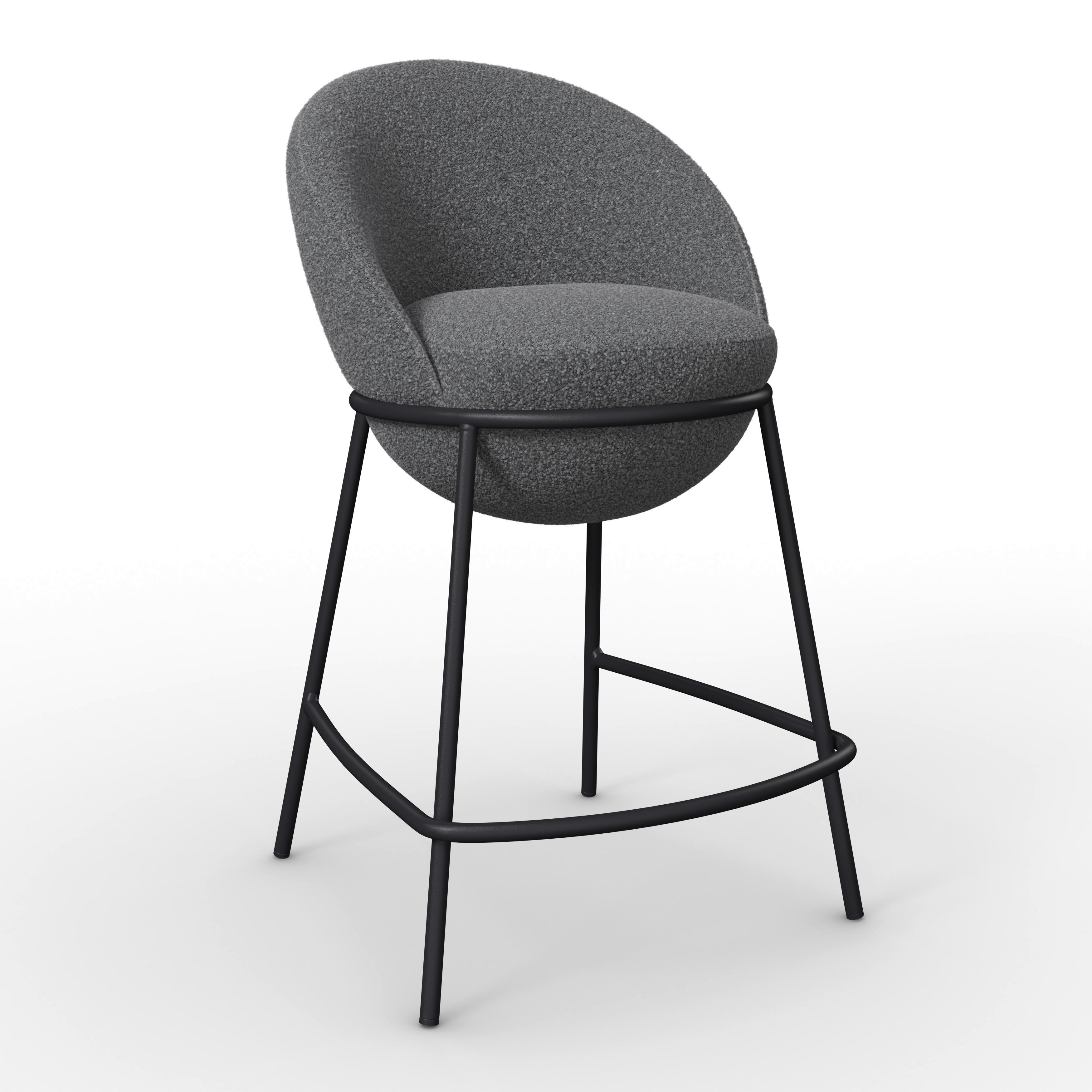 BAROVÁ ŽIDLE ZOA - šedá/černá, Moderní, kov/dřevo (53/51/100cm) - Bessagi Home