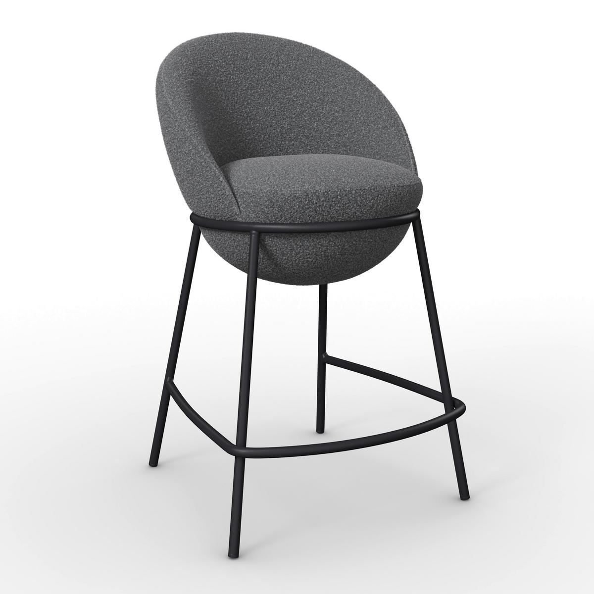 BAROVÁ ŽIDLE ZOA - šedá/černá, Moderní, kov/dřevo (53/51/100cm) - Bessagi Home