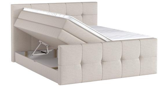 Boxspringbett mit Topper Mit Bettkasten 180x200 cm Medino - Beige, KONVENTIONELL, Holz/Holzwerkstoff (180/200cm) - Luca Bessoni