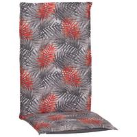 Sesselauflage Hochlehner Grau/Orange Geblumt - Grau, Basics, Textil (120/48/5cm)