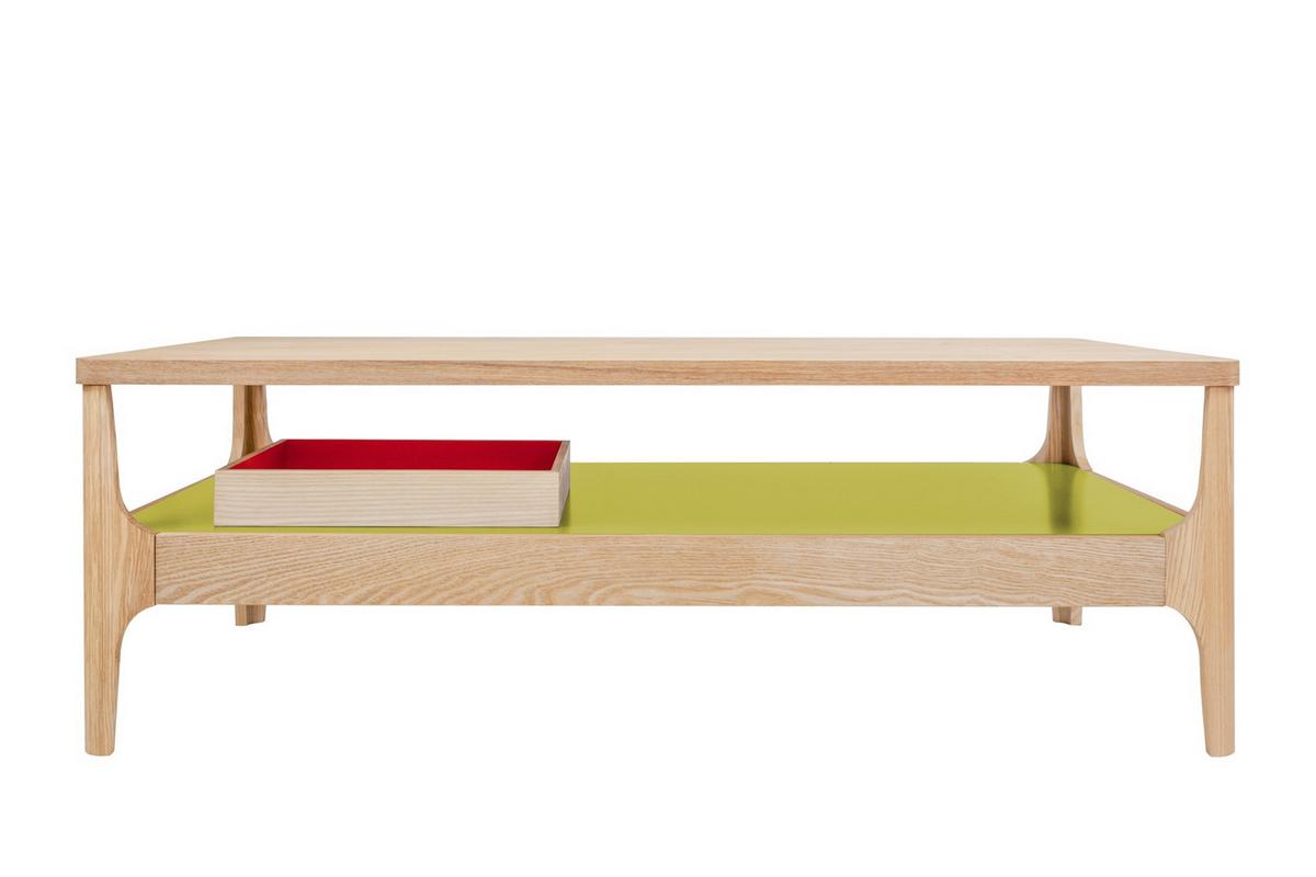 Beistelltisch Avery Grün/eschefarben L:120cm - Eschefarben/Grün, Design, Holz/Holzwerkstoff (120/40/60cm) - Kayoom