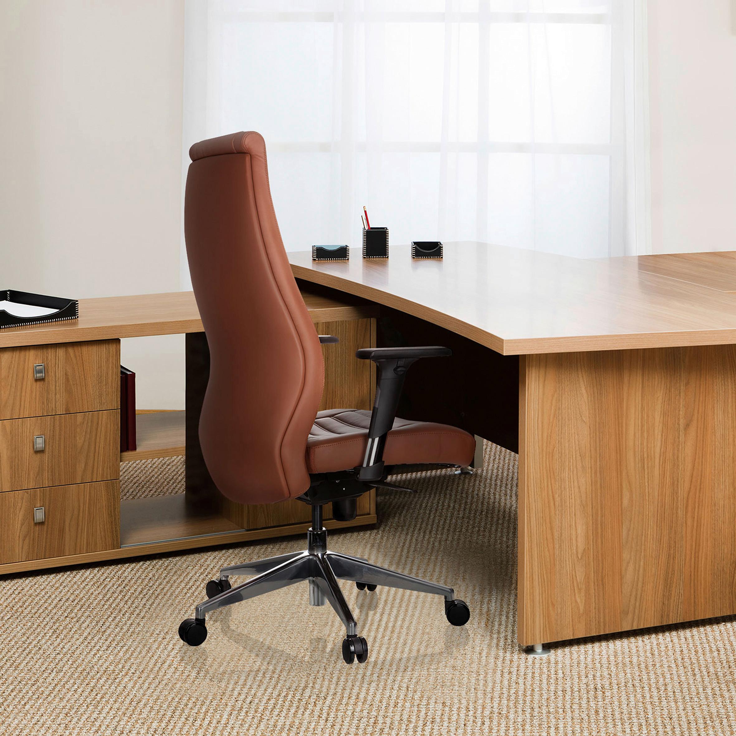Chefsessel Vitoro Braun Bis 150 Kg - Silberfarben/Braun, Basics, Kunststoff/Textil (65/133/65cm) - MID.YOU