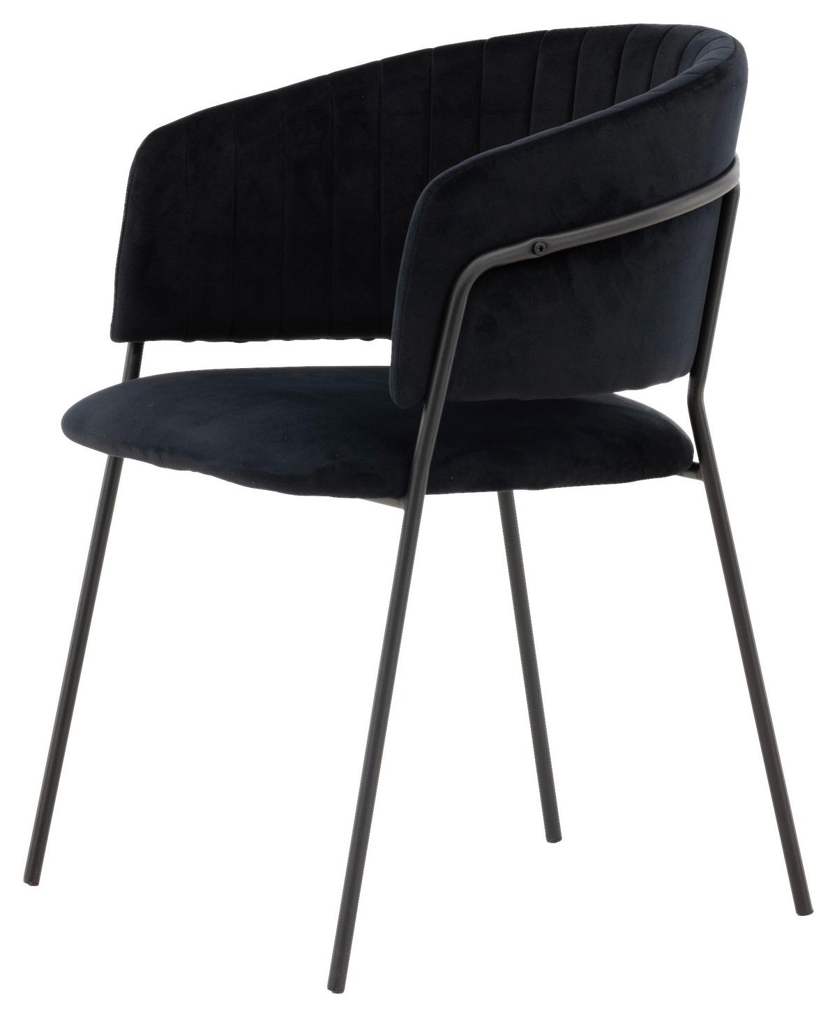 Stuhl-set Selma Schwarz B: 54 Cm - Schwarz, Design, Textil/Metall (54/82/58cm) - Livetastic