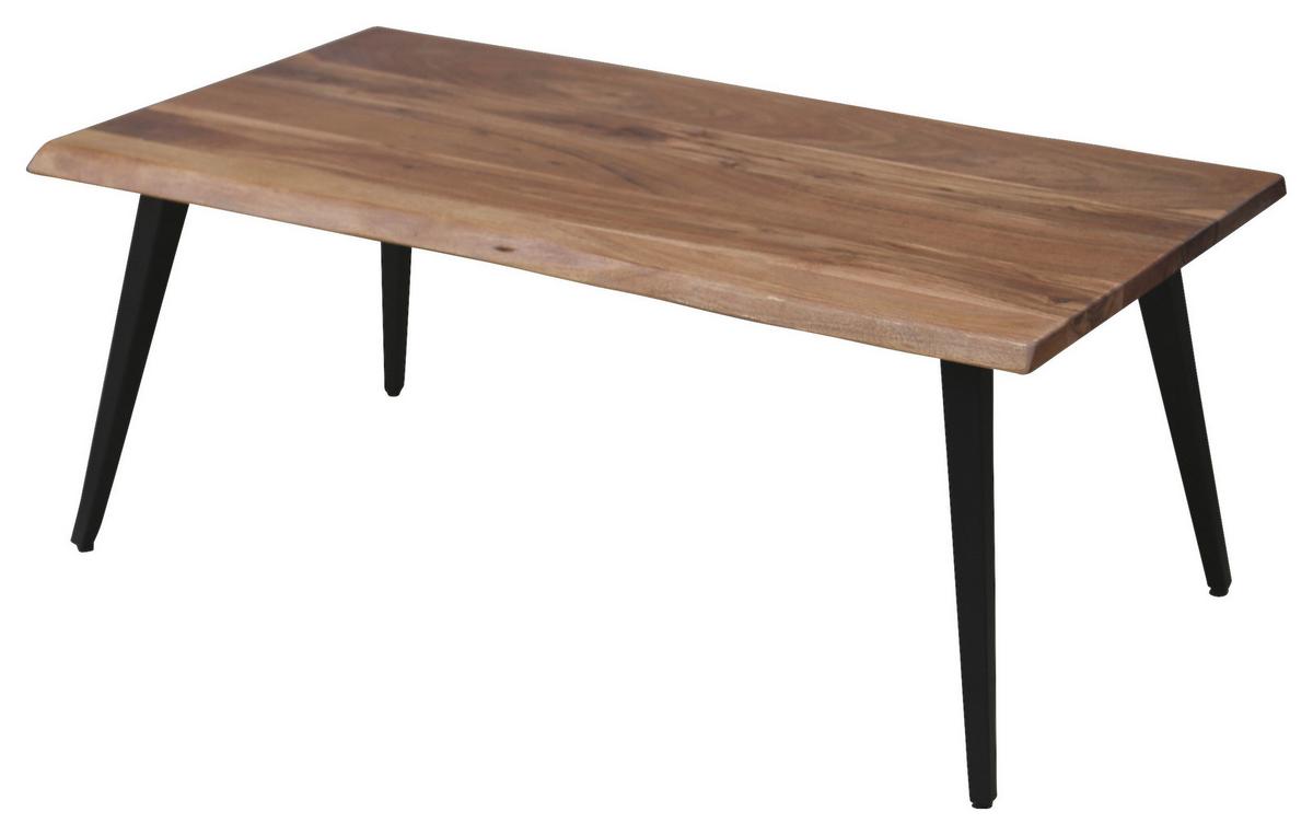 Couchtisch Holz Massiv/Metall Caddy Akazie/Schwarz - Schwarz/Akaziefarben, MODERN, Holz/Metall (110/60/45cm) - MID.YOU