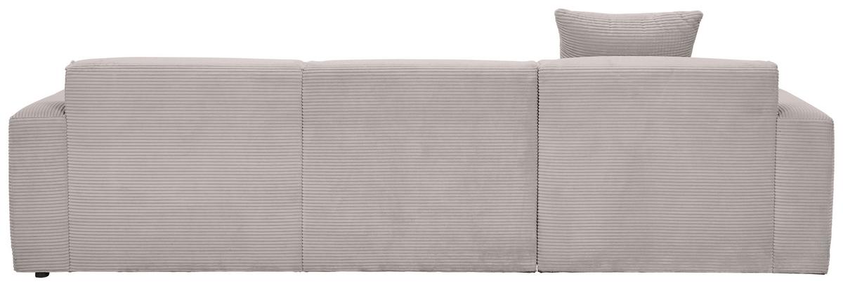 Ecksofa Mit Zierkissen Pearl Taupe 196x303 Cm - Taupe/Schwarz, Design, Textil (196/303cm) - Livetastic