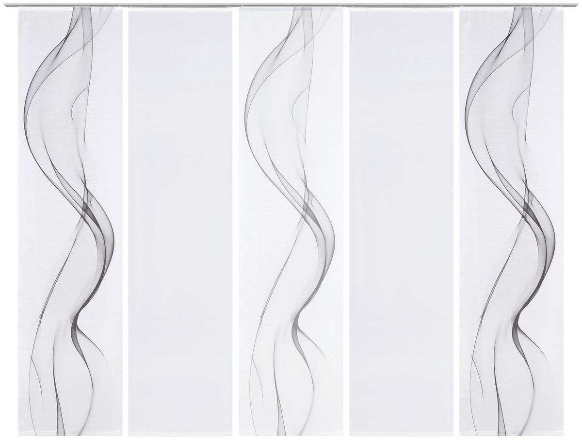 Flächenvorhang Fumaso Grau Weiß B: 60 cm - Weiß/Grau, Design, Textil (60/245cm) - Novel