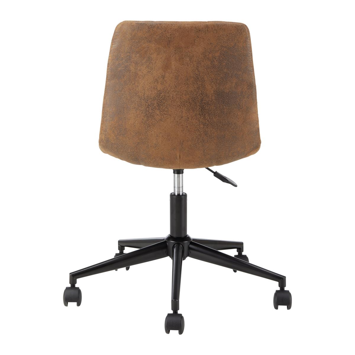 Otočná židle CLELIE hnědá - černá/hnědá, Moderní, kov/dřevo (45/79-89/57cm) - Bessagi Home
