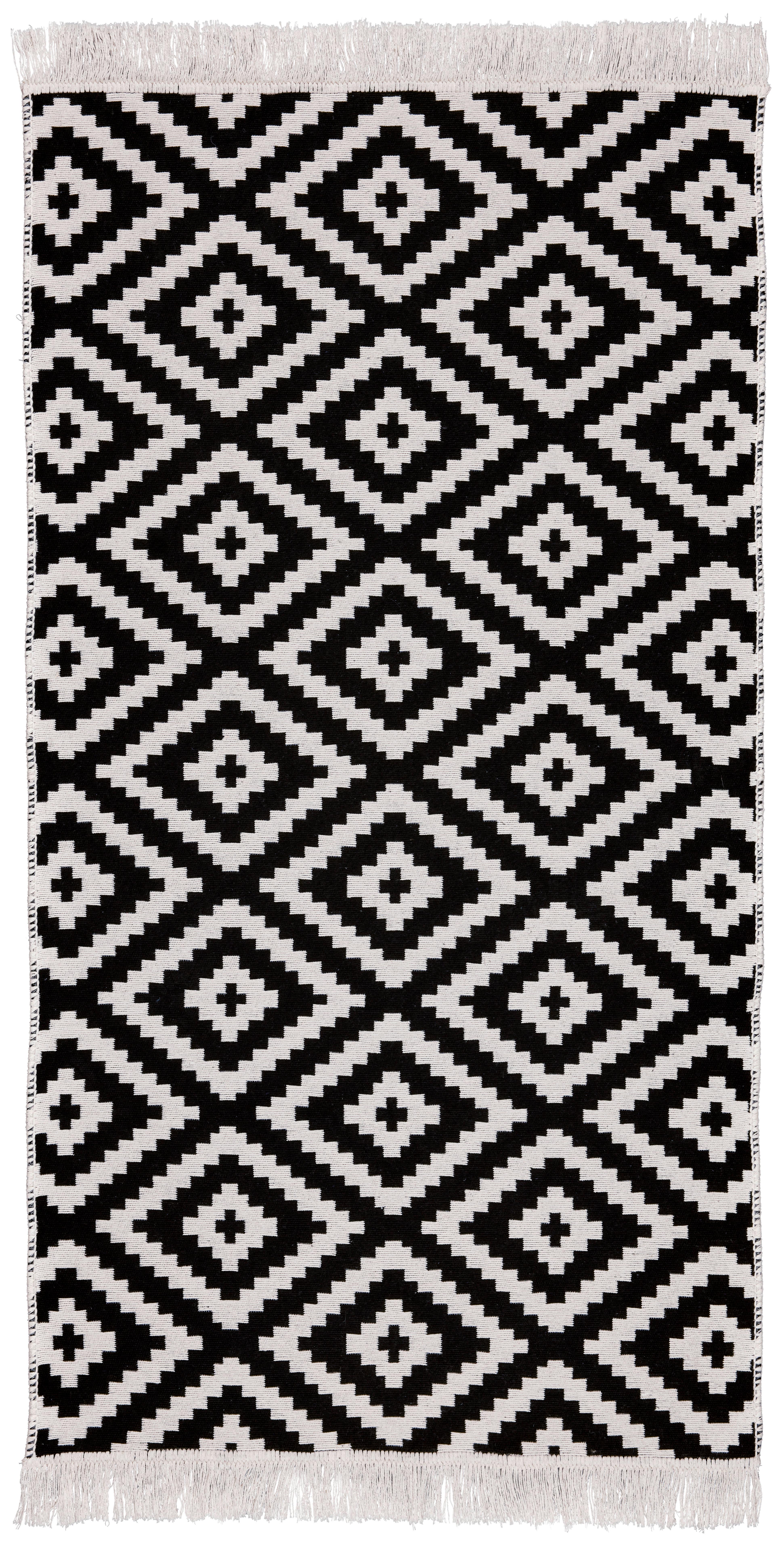 RUČNE TKANÝ KOBEREC Inaya 1, 80/150cm - biela/antracitová, Modern, textil (80/150cm) - Mömax