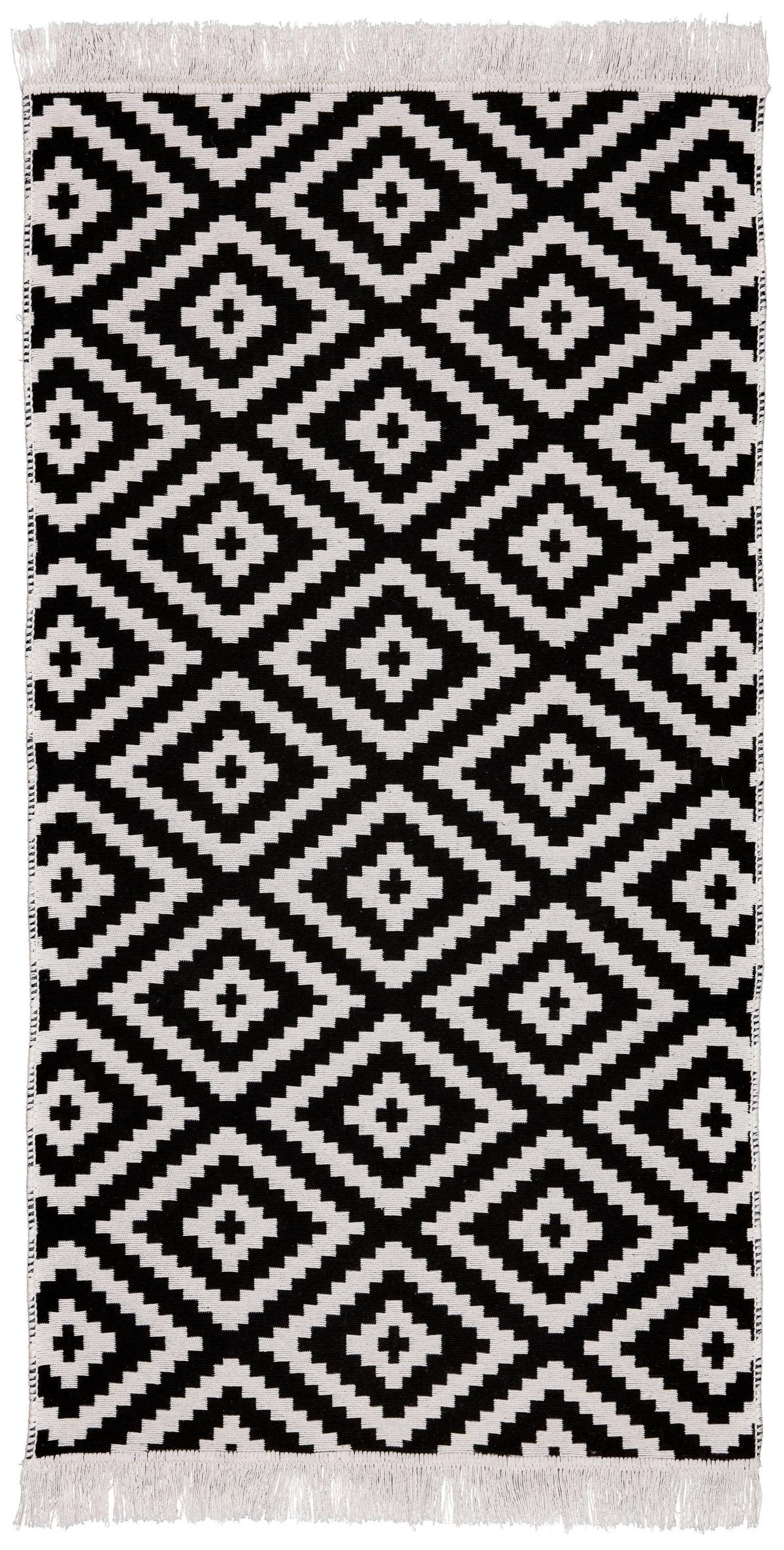 RUČNE TKANÝ KOBEREC Inaya 1, 80/150cm - biela/antracitová, Modern, textil (80/150cm) - Mömax