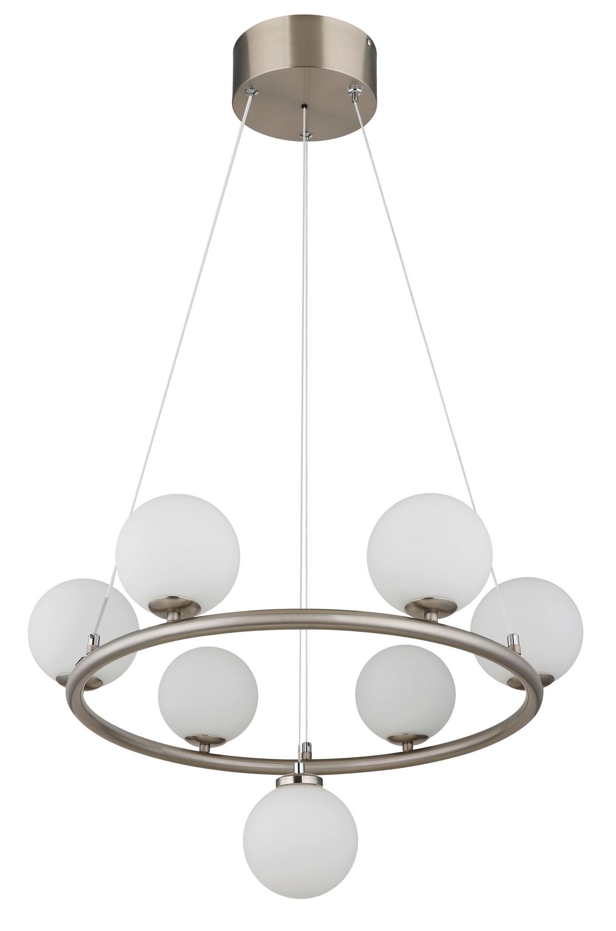 LED-Hängeleuchte 56140-5h - Schwarz/Weiß, Design, Glas/Kunststoff (60/120cm) - Globo