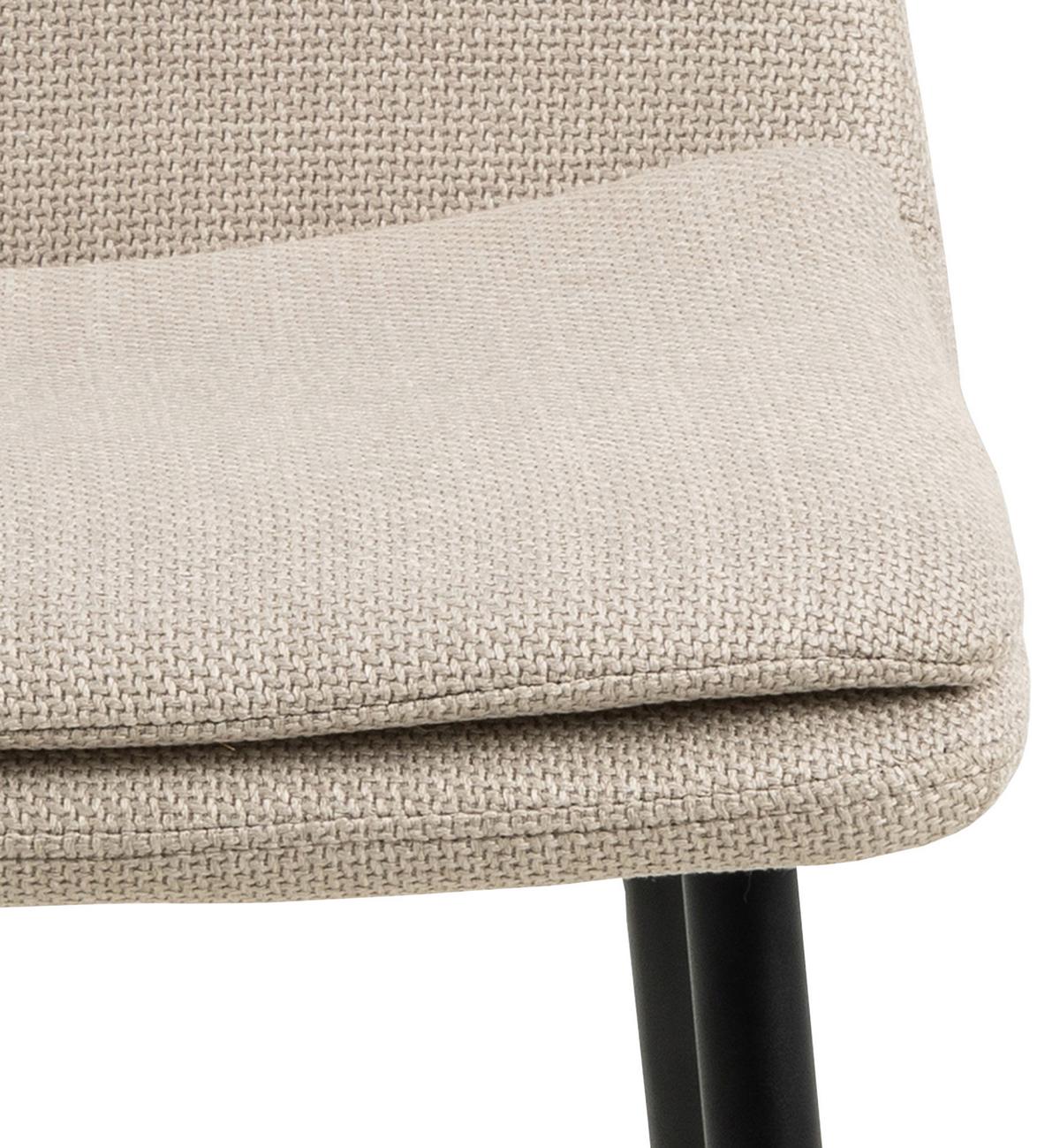Stuhl Becca Beige B: 46 Cm - Beige/Schwarz, Design, Textil/Metall (46/85,5/55cm) - MID.YOU