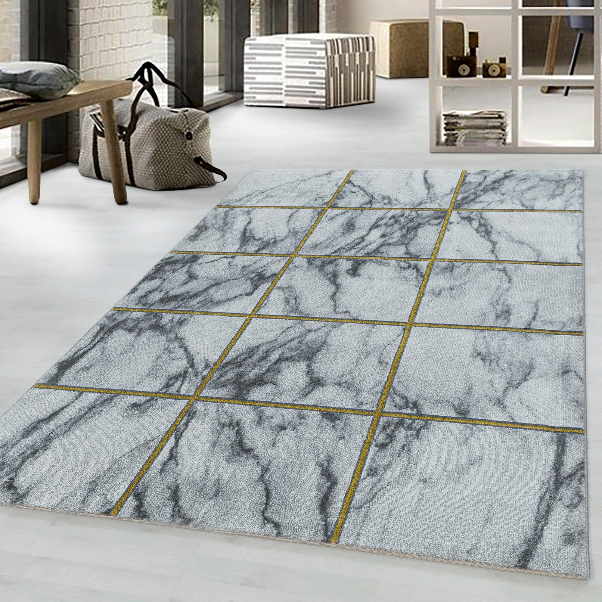 Webteppich Gold Naturfaser Naxos 140x200 cm - Goldfarben, Design, Textil (140/200cm)