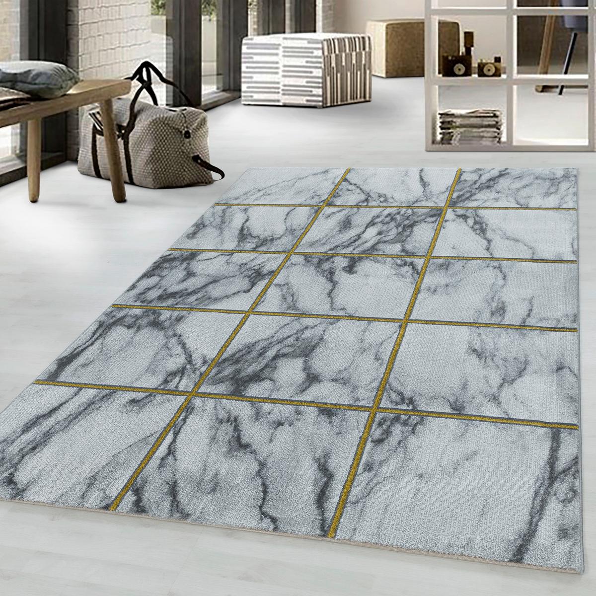 Webteppich Gold Naturfaser Naxos 140x200 cm - Goldfarben, Design, Textil (140/200cm)