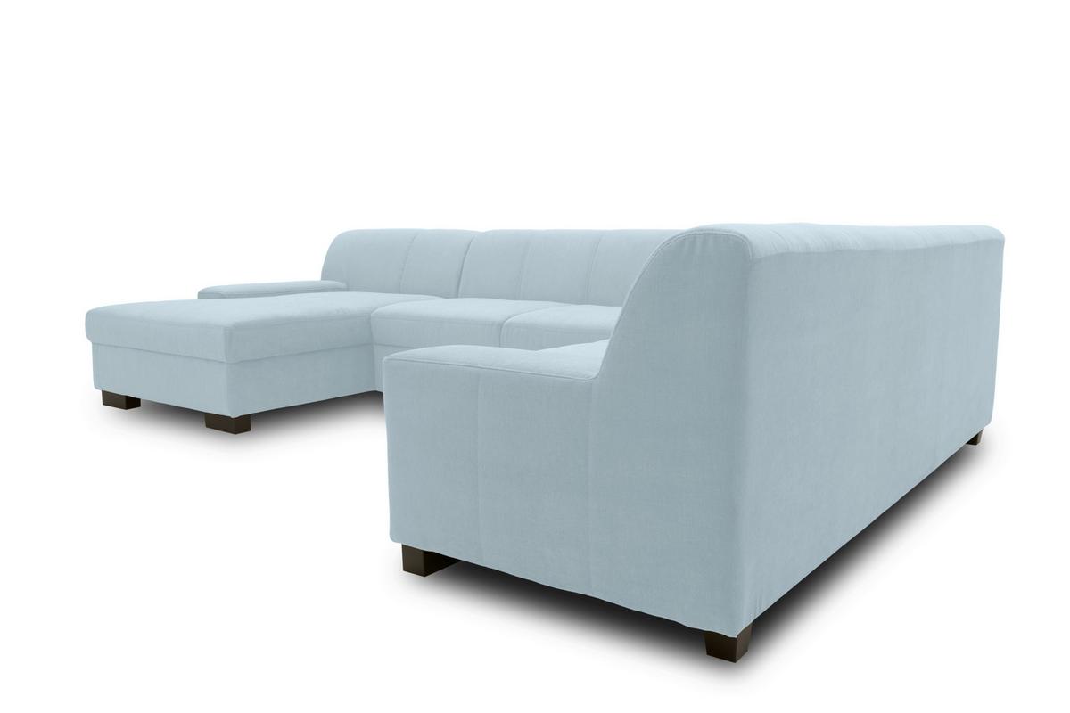 Wohnlandschaft Norma Pastellblau Webstoff - Wengefarben/Pastellblau, Design, Textil (153/328/212cm) - MID.YOU