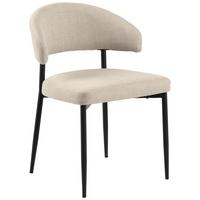 Esszimmerstuhl Edina Beige Metall-Beine - Beige/Schwarz, Trend, Textil/Metall (56/77/55cm) - MID.YOU