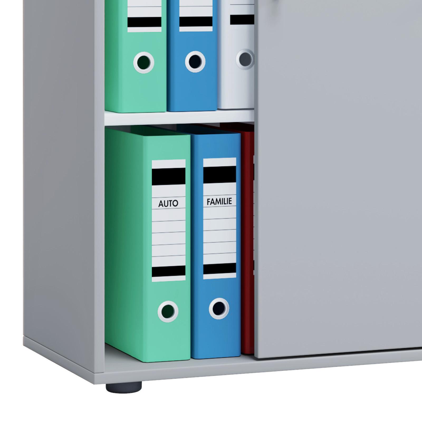Aktenschrank versperrbar Lona XL Grau B: 70 cm - Grau, Basics, Holzwerkstoff (70/111/37cm) - MID.YOU