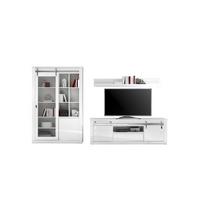 WOHNWAND Daytona Weiß HG B: 349 cm - Weiß Hochglanz/Weiß, Design, Holzwerkstoff (349/200/43cm) - Livetastic