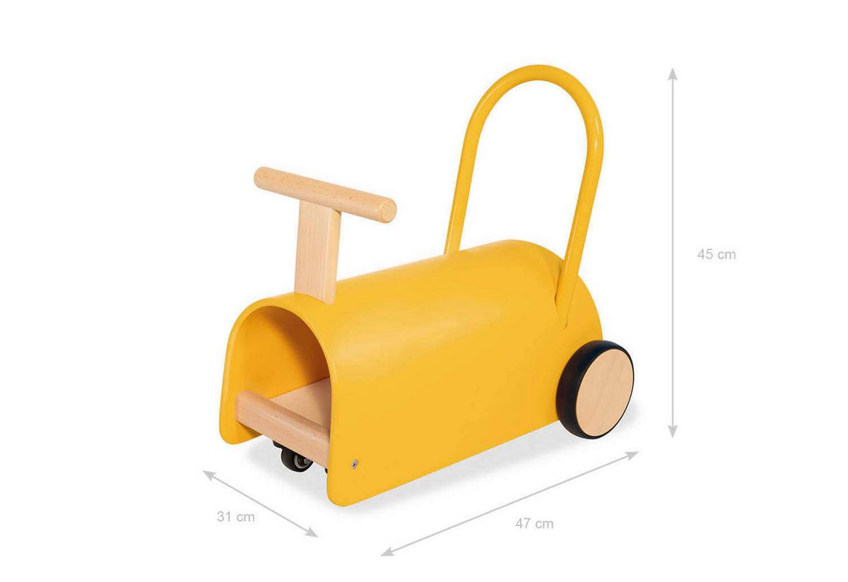 Lauflernhilfe Enzo - Dunkelgelb, Basics, Holz (L 47 cm/B 31 cm/H 45 cmcm) - Pinolino