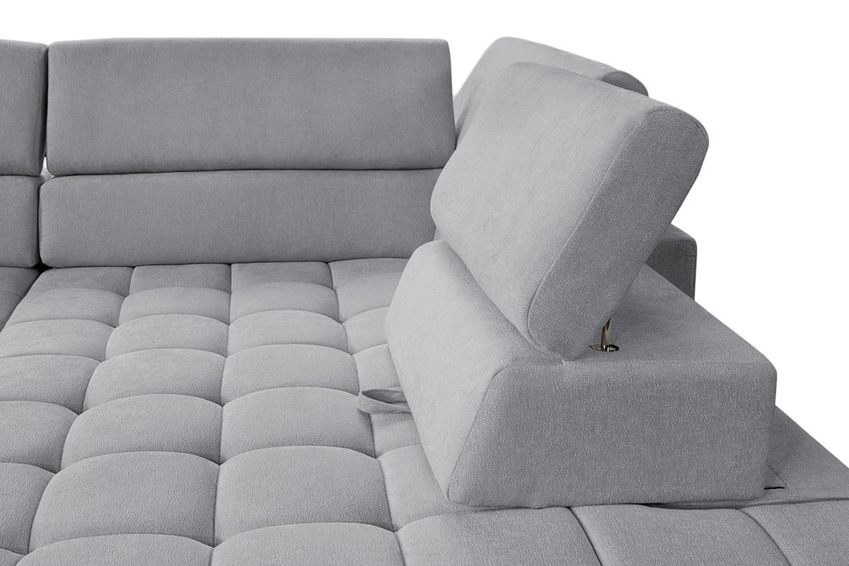 Ecksofa Elias Neu Grau S: 307x201 cm - Naturfarben/Grau, Design, Textil (307/201cm) - Livetastic