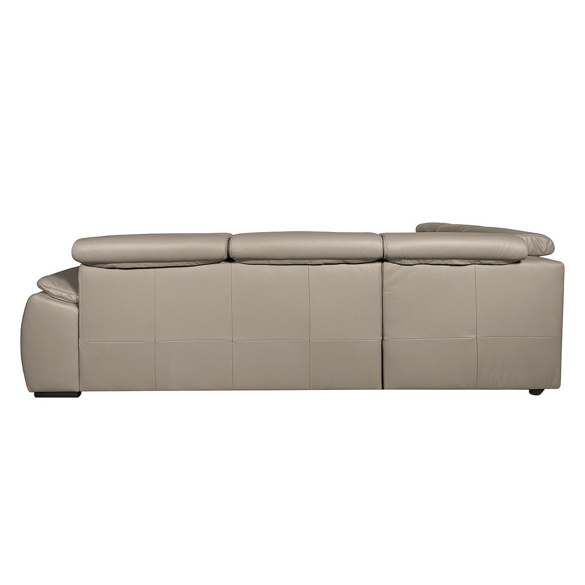 Ecksofa City Hellgrau S: 265x265 Cm - Wengefarben/Hellgrau, Design, Leder (265/265cm) - Livetastic