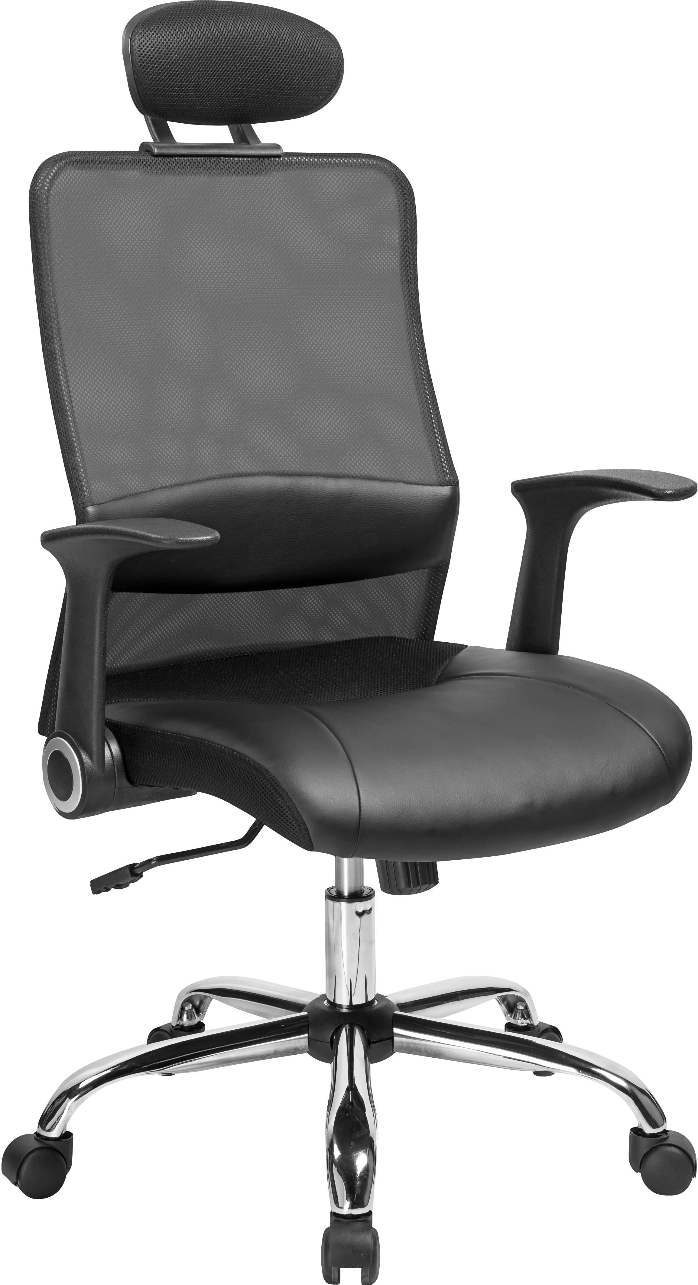 Kancelářské Křeslo In Schwar - černá, Moderní, kov/dřevo (63,5/112-120/63,5cm) - Modern Living