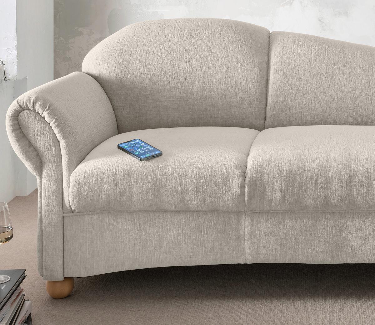 Ottomane Torello Weiß B: 86cm - Wildeiche/Weiß, KONVENTIONELL, Textil (86/84/190cm) - Livetastic