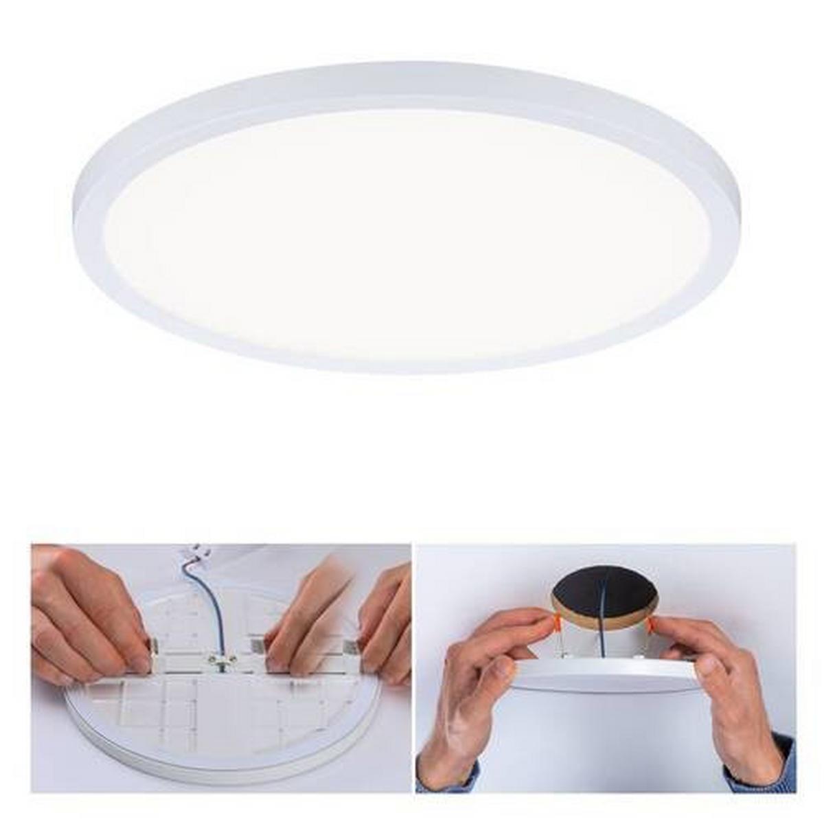 Led-paneel Ø 23 Cm Rund Dimmbar - Weiß, Design, Kunststoff (23,0cm) - Paulmann