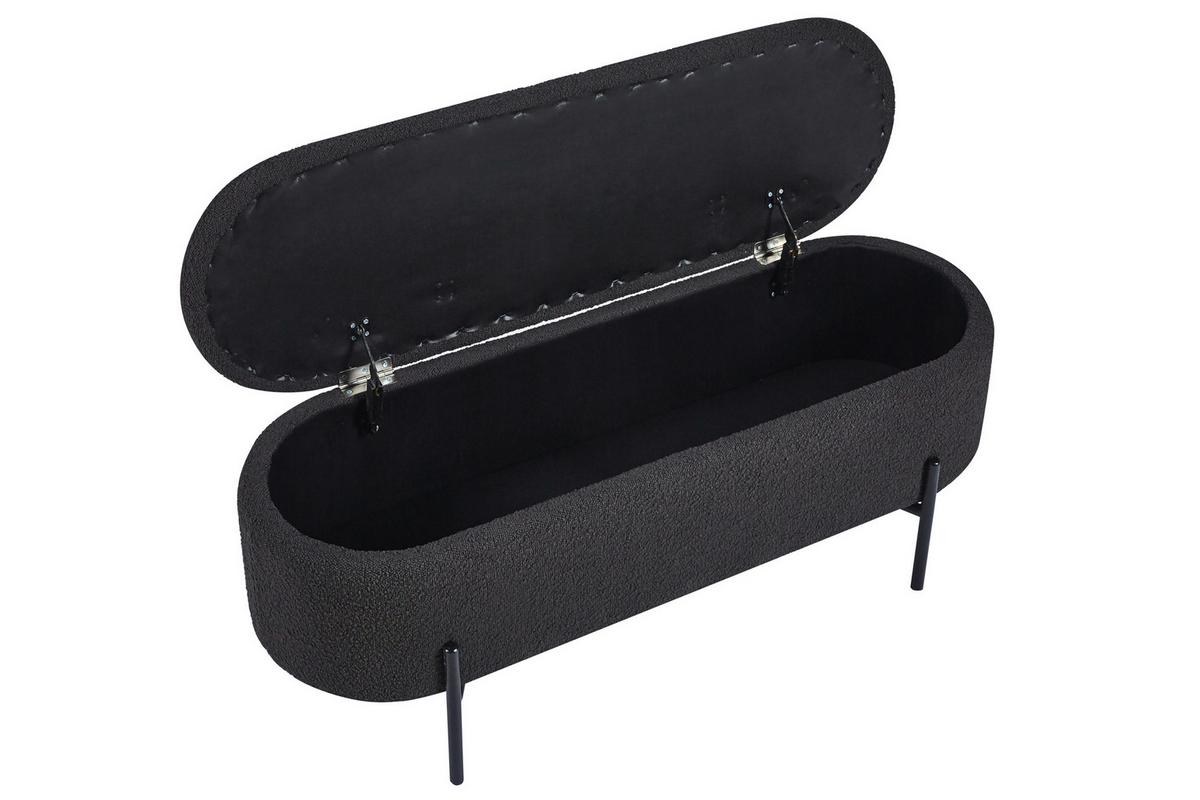 Hockerbank Anthrazit B: 110 Cm - Anthrazit/Schwarz, MODERN, Textil (110/44/40cm) - Livetastic