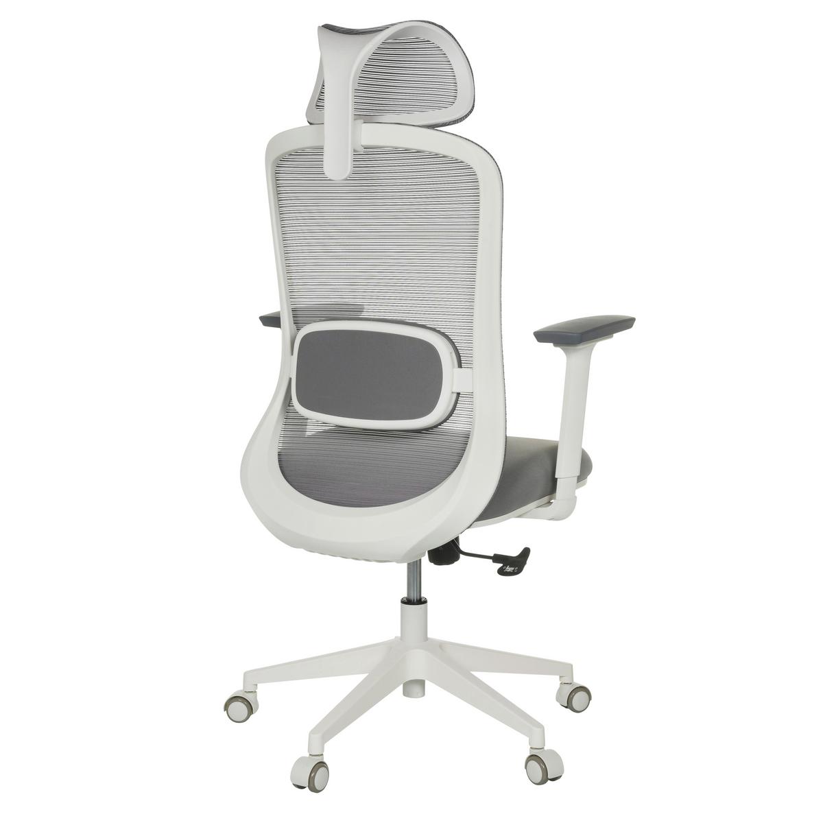 Drehstuhl Mikeo G Grau B: 67 Cm - Weiß/Grau, MODERN, Kunststoff/Textil (67/113 - 129/68cm) - MID.YOU