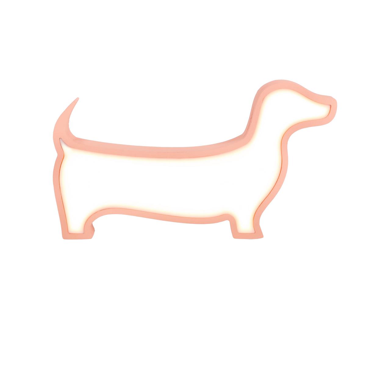 Kindertischleuchte 41-11671 Dog - Pink, Basics, Holzwerkstoff/Kunststoff (32/3.5/18cm)