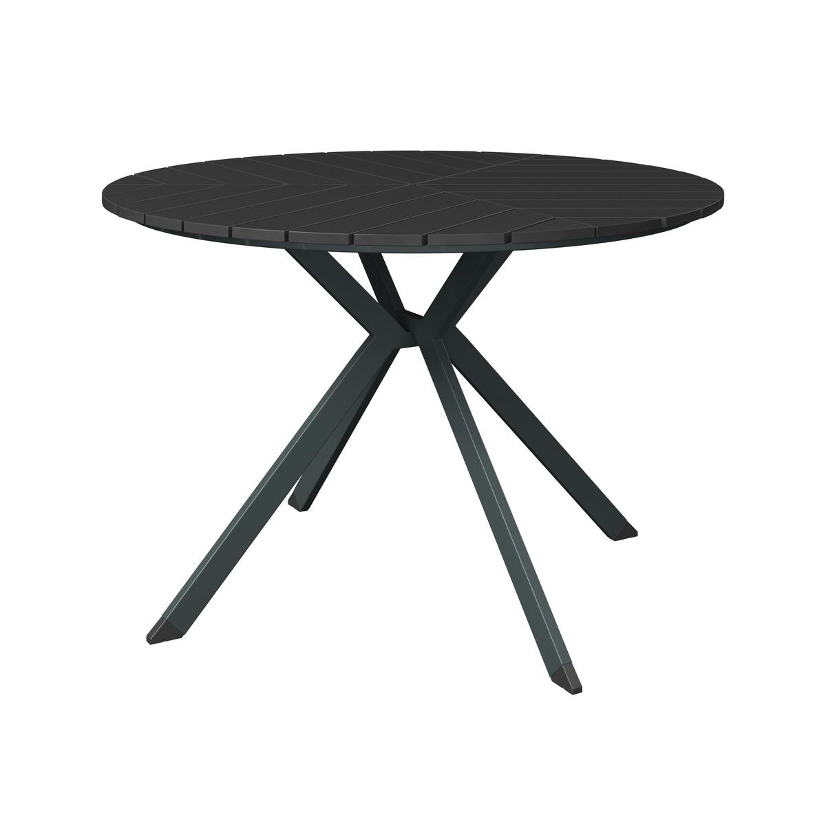 Gartentisch Marbella - Schwarz, MODERN, Kunststoff/Metall (113/74/113cm) - Beldano