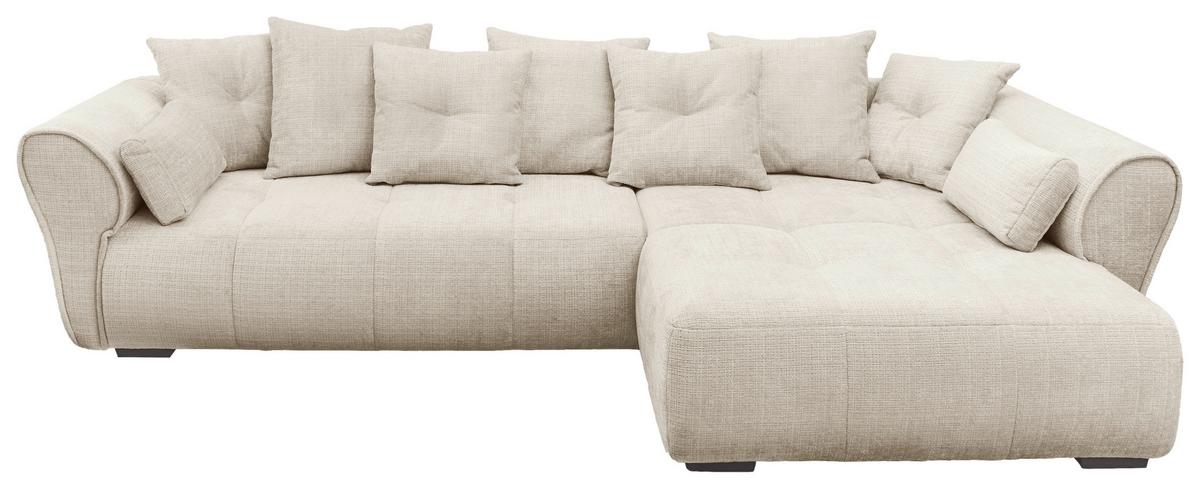Ecksofa Riska Beige S: 330x197 cm - Beige/Schwarz, KONVENTIONELL, Textil (330/197cm) - MID.YOU