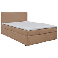 Boxbett mit Topper & Bettkasten 140x200 Jubi - Hellbraun/Schwarz, KONVENTIONELL, Textil (140/200cm)