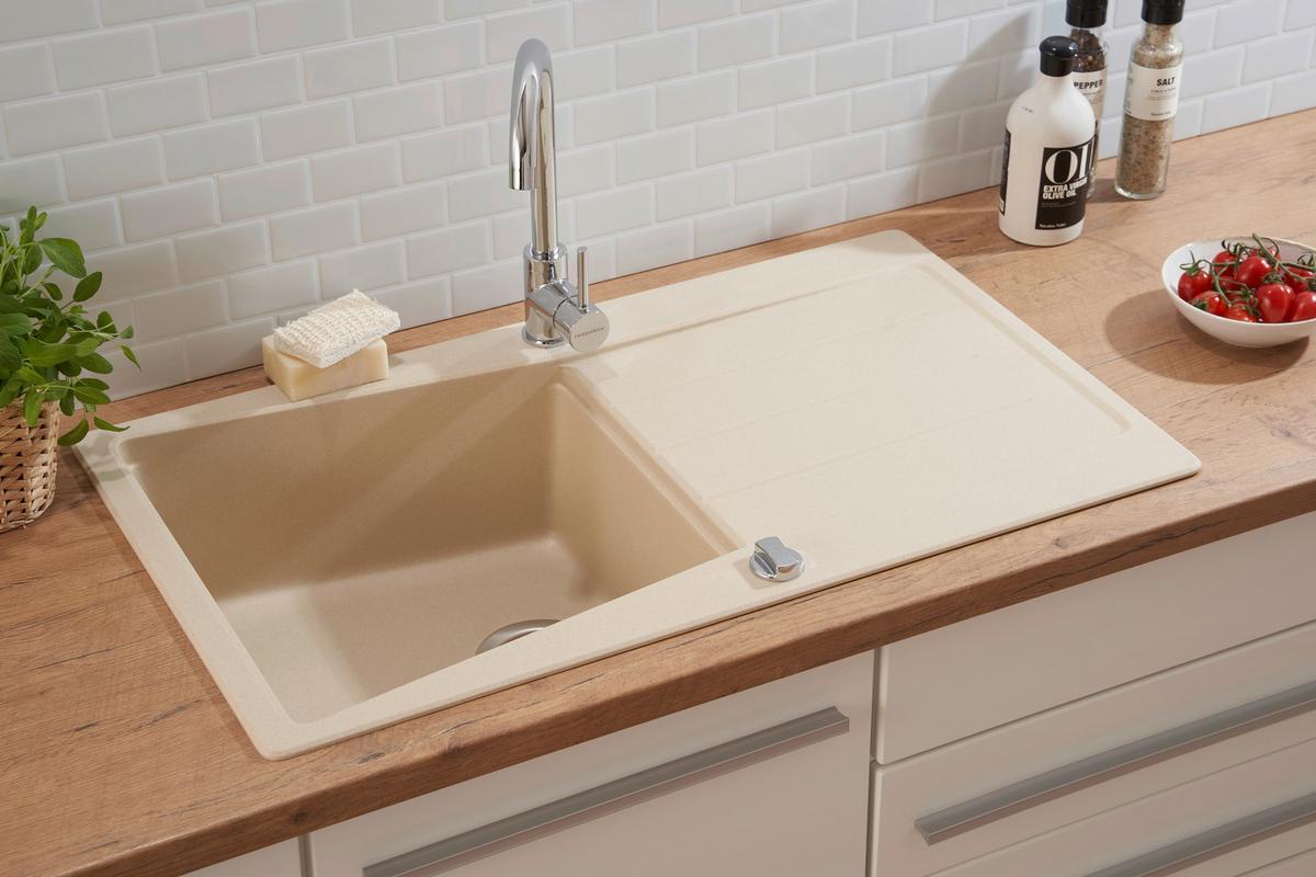 Spüle Respekta Granitspüle - Beige, Trend, Stein (86/20/50cm) - Respekta
