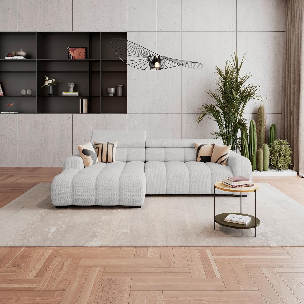 Ecksofa Fargo Elektrischer Greige 168x285 Cm - Greige/Schwarz, Trend, Textil (168/285cm)