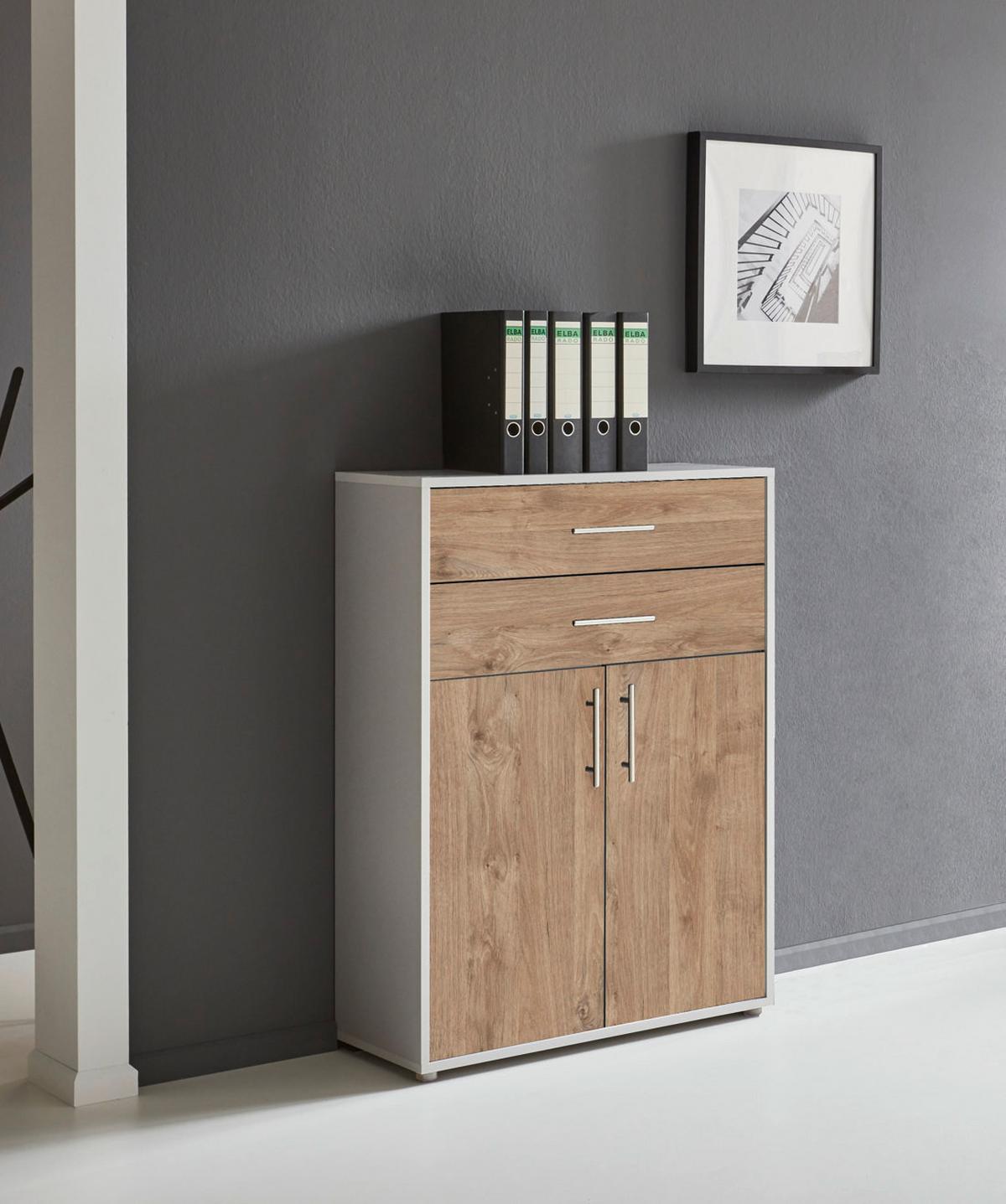 Aktenschrank Office Edition Grau/eiche Dekor B: 168,8cm - Eichefarben/Grau, MODERN, Holzwerkstoff (168,8/227,2/33cm) - MID.YOU