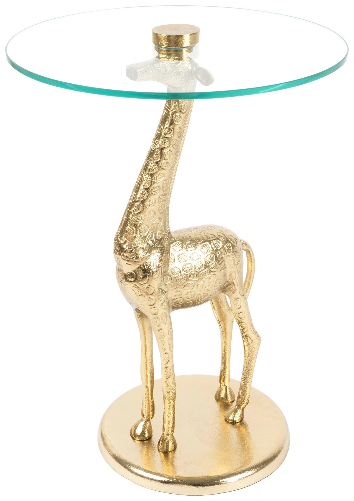 Beistelltisch Animalty 225 Goldfarben B: 58 Cm - Goldfarben, Design, Glas/Metall (40/40/58cm) - Kayoom