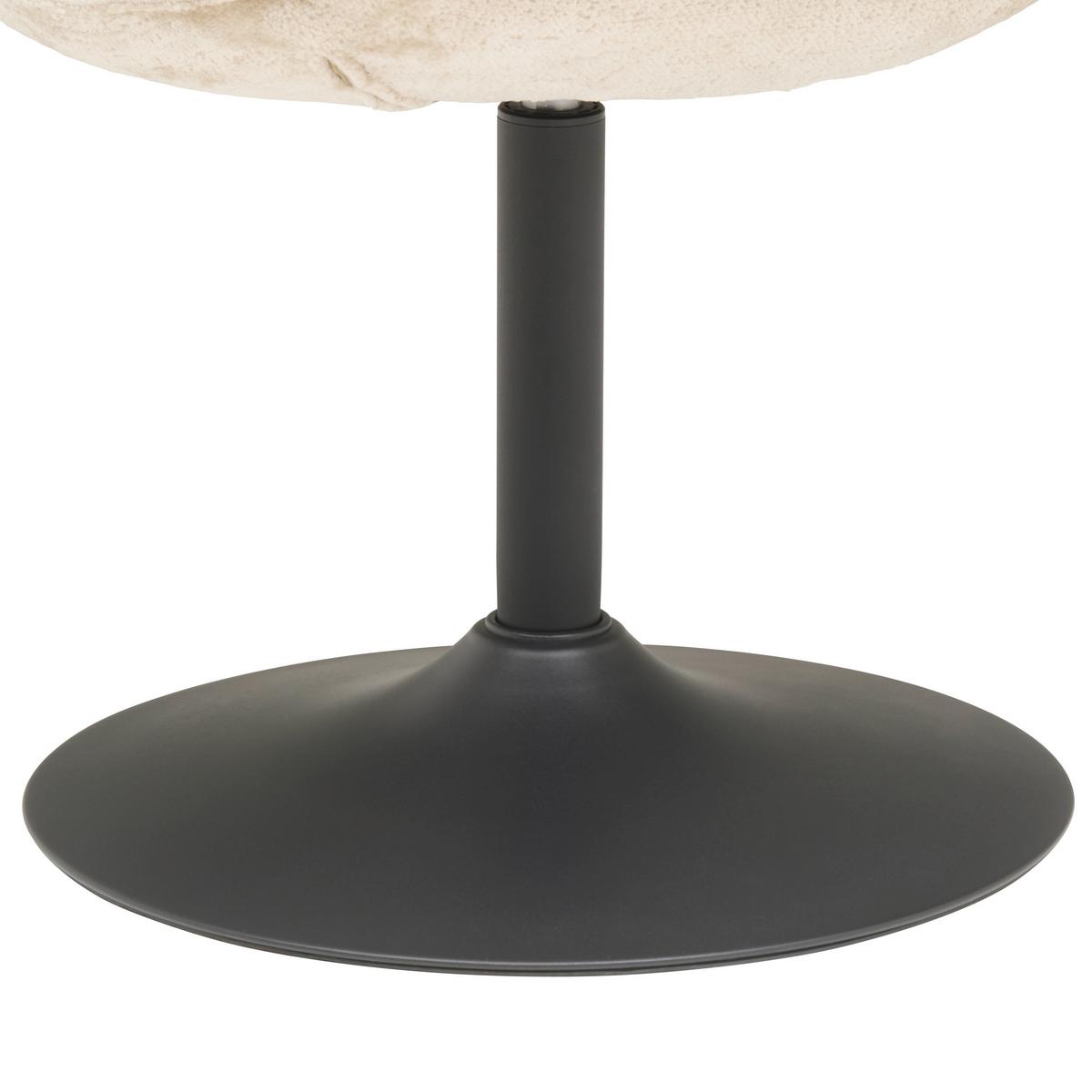 Armlehnstuhl Kaleo Chenille Beige, B: 63 Cm - Beige/Schwarz, KONVENTIONELL, Textil/Metall (63/87/64cm) - MID.YOU