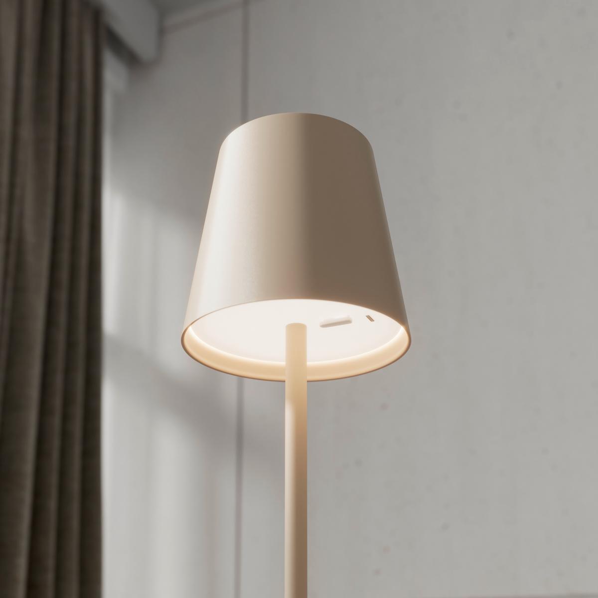 LED-STEHLEUCHTE LILIANA - Sandfarben/Weiß, MODERN, Kunststoff/Metall (22/130cm) - Luca Bessoni