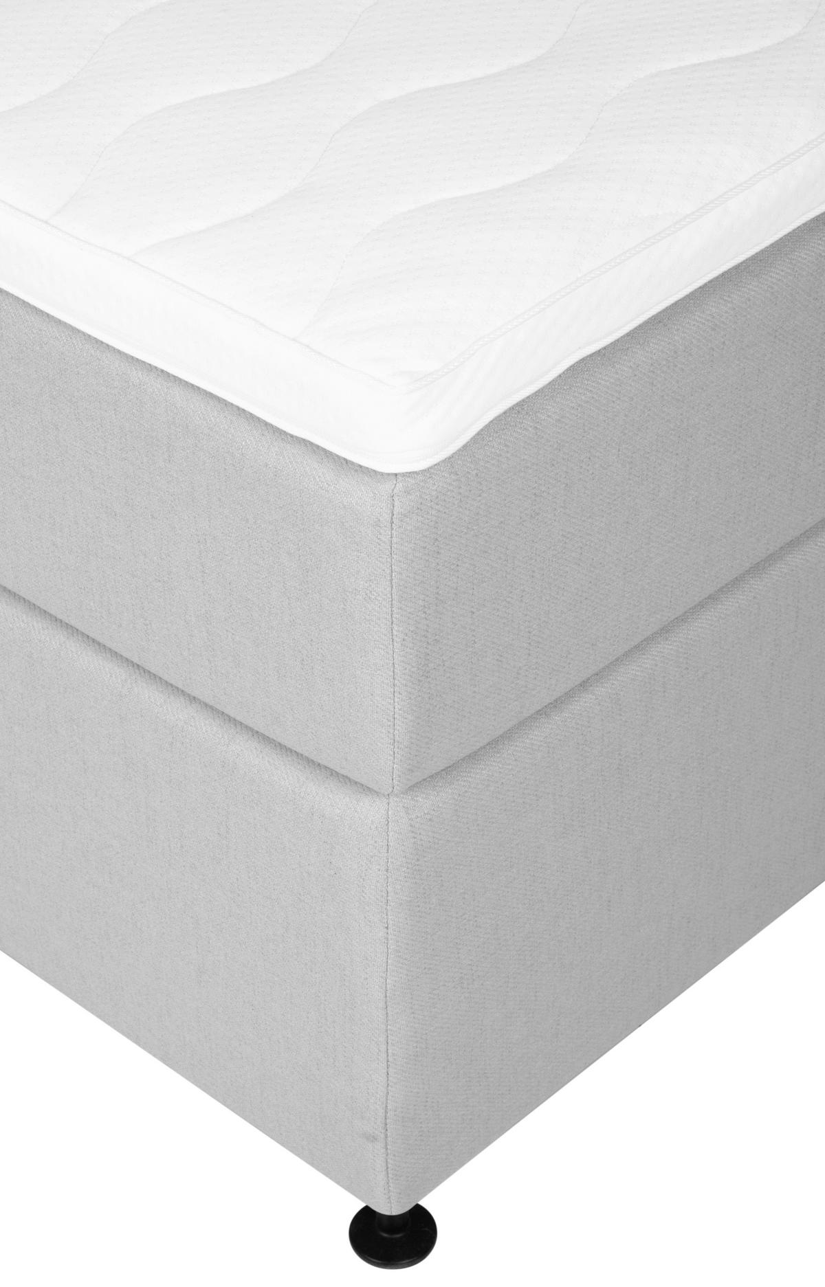 Boxspringbett Mit Topper 140x200 Cm Wels, Grau - Schwarz/Grau, MODERN, Textil (140/200cm) - MID.YOU