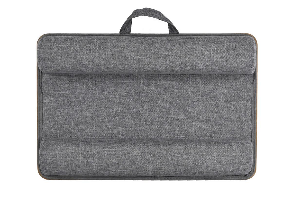 Stolík pod notebook LAPPY - šedá/přírodní barvy, Konvenční, kompozitní dřevo/textil (55/36,5/9,5cm) - Mömax