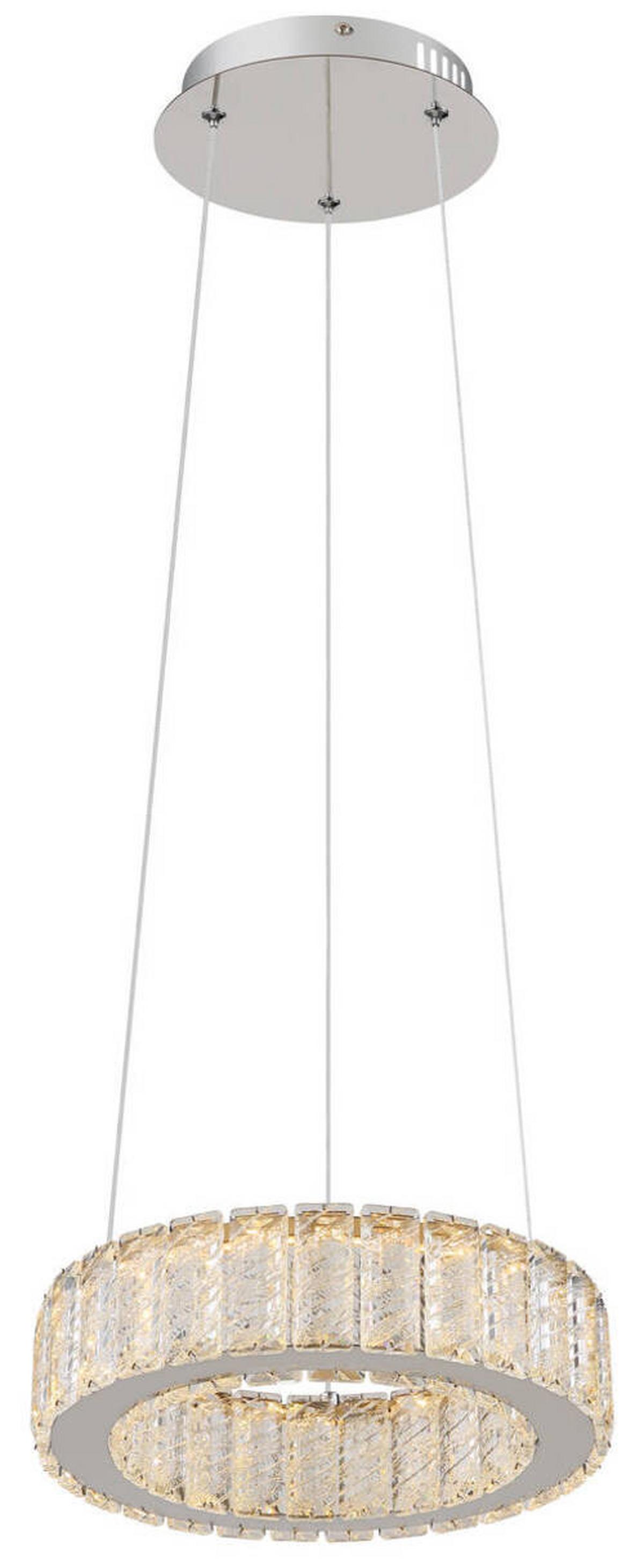 Led Függőlámpa 67162-30 - krómszínű/áttetsző, Konventionell, műanyag/Üveg (30/120cm) - Globo
