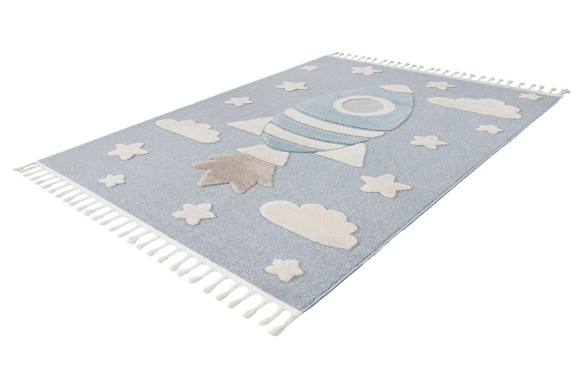 Flachwebteppich My Fano 391 Spac 120x170 - Blau/Multicolor, Basics, Textil (120/170cm) - Obsession