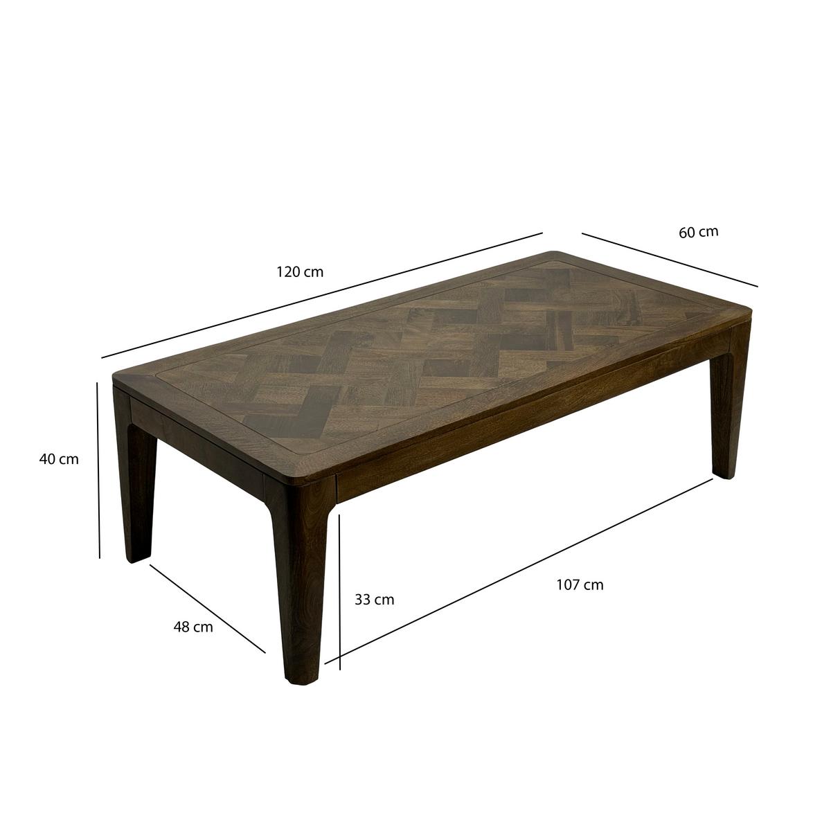 COUCHTISCH Braun L: 120cm - Braun, Design, Holz (120/60/40cm) - Livetastic