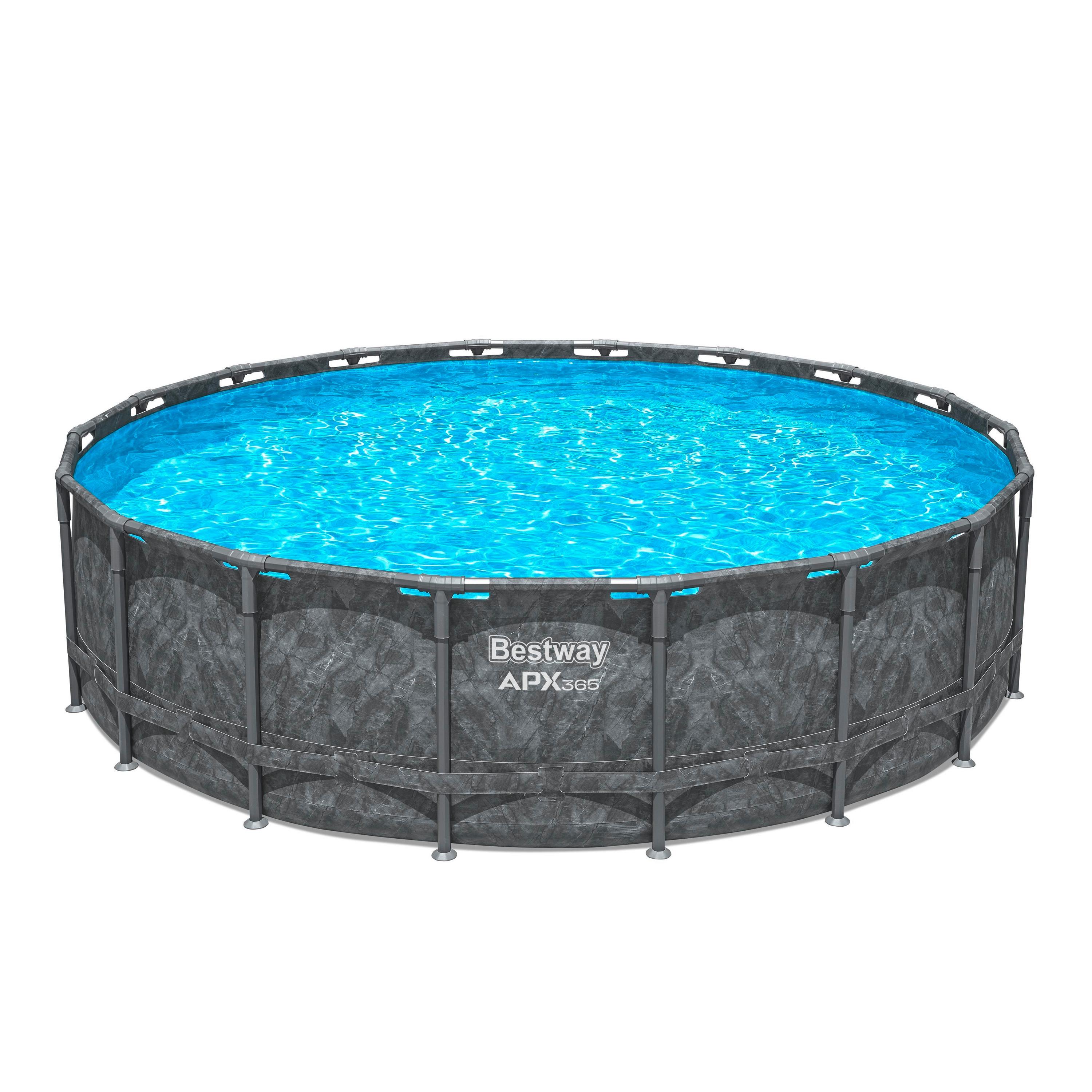 Pool Leonie - Blau/Dunkelgrau, KONVENTIONELL, Kunststoff/Metall (549/132cm) - Bestway